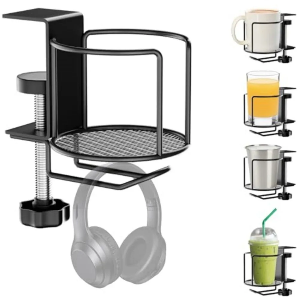Headphone Stand Desk - 2'si 1 Arada Ayarlanabilir Masa Bardaklığı