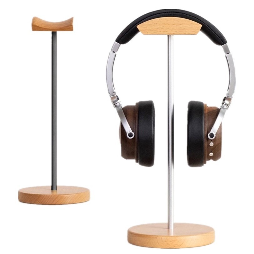 Headphone Stand Desk - Siyah Ceviz Ağacı ve Alüminyum Kulaklık