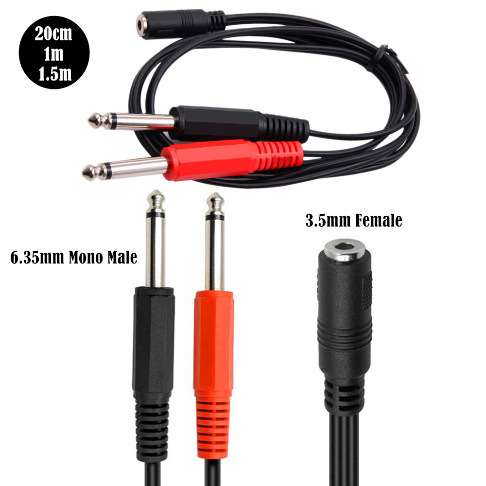 Audio Splitter Y - 6.35 mm Erkek - 2 x
