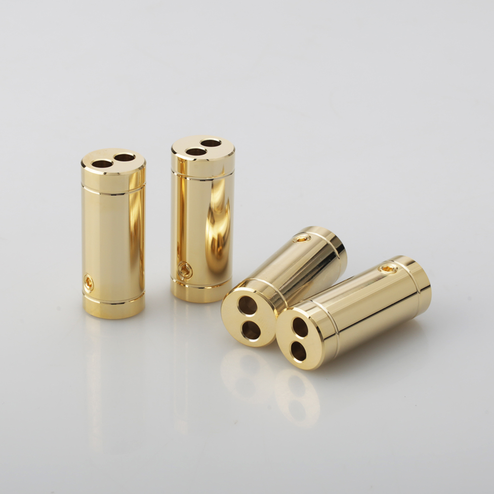 Audio Splitter Y - 4 adet Krom/Altın Kaplama Hoparlör Kablosu