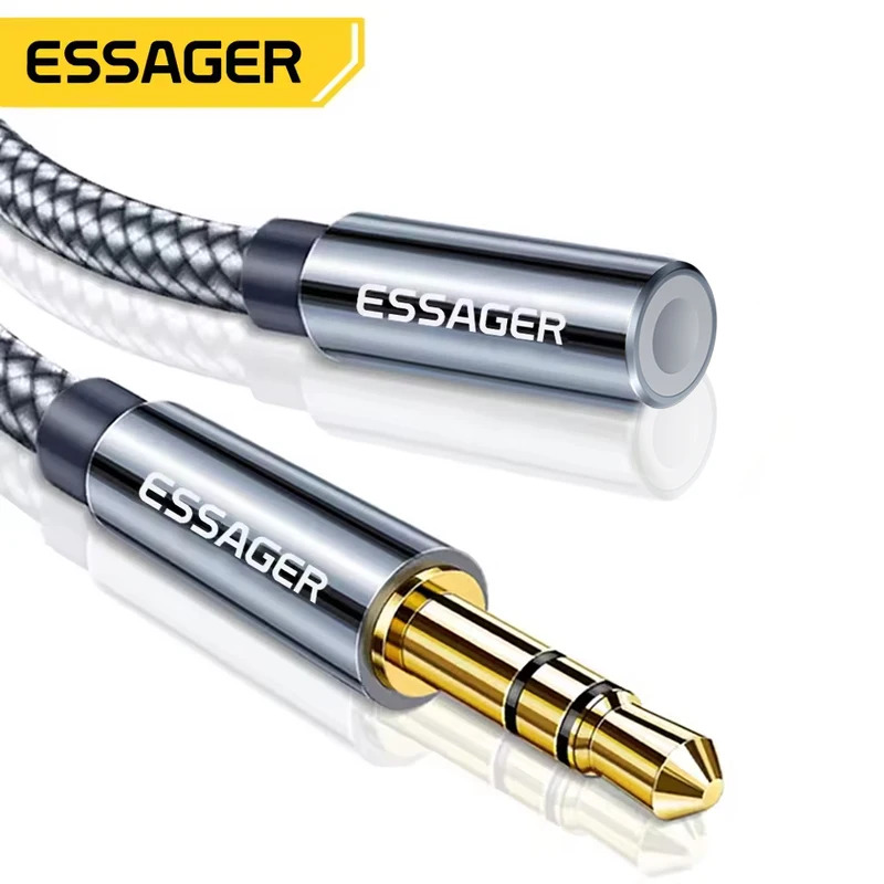 Earphone Splitter Jack - Essager 3.5mm Ses Aux Kablosu Kulaklık