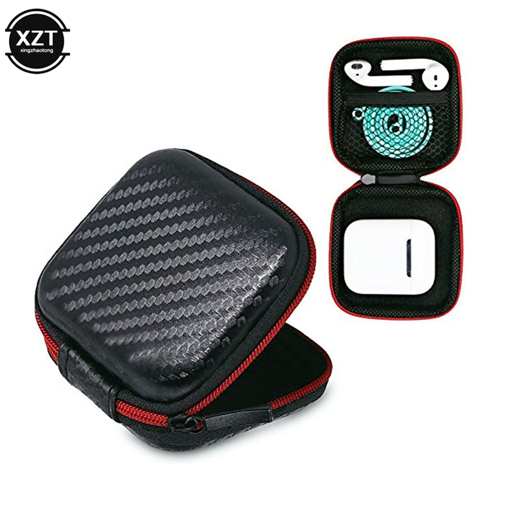 Headphone Case Hard - Kulaklık çantası Mini fermuar kare sert