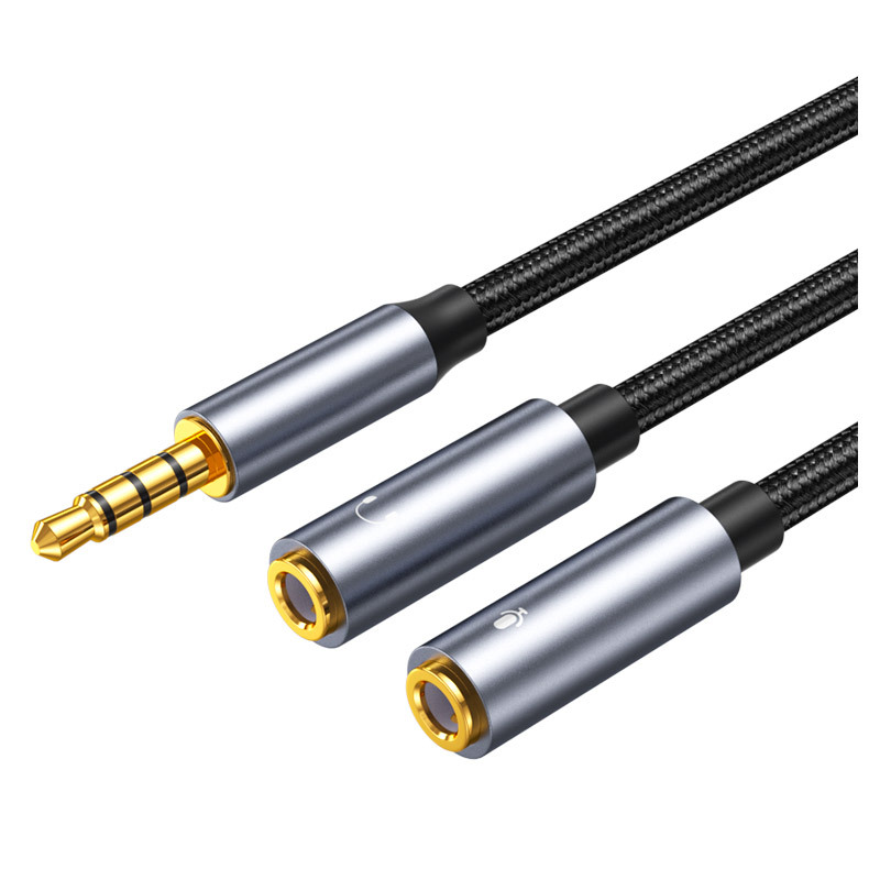 Earphone Splitter Jack - 3.5mm Jack Aux Ses Kablosu Erkek