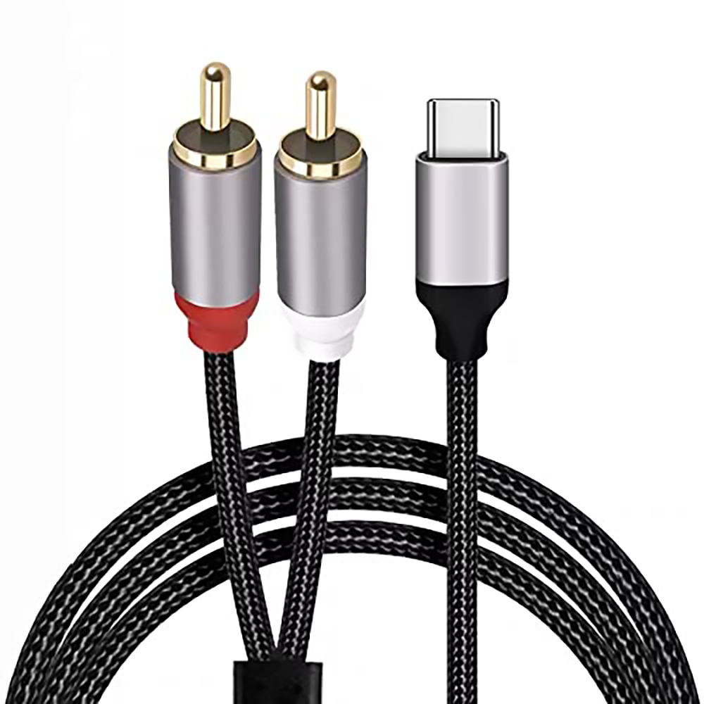 Earphone Splitter Jack - USB C - 2 RCA Ses