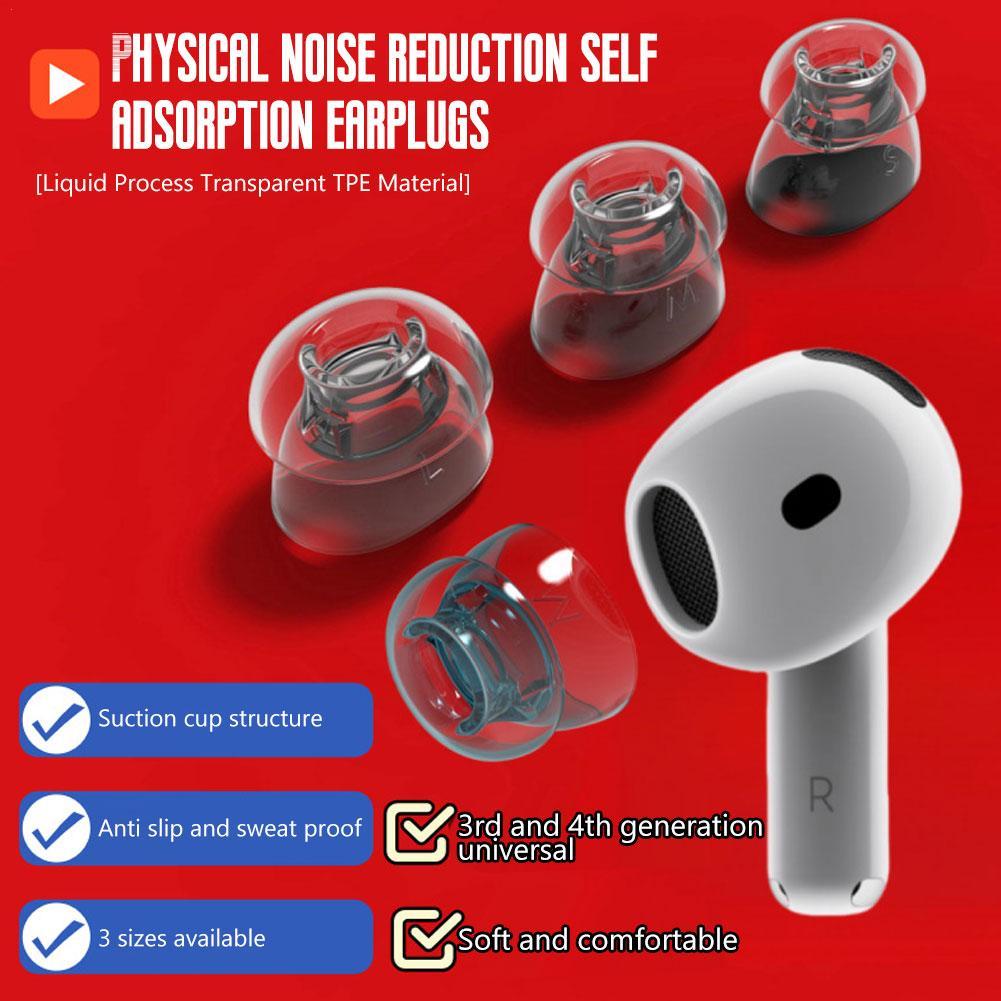 Silicone Ear Tip Replacement - Fiziksel Gürültü Önleme Kulaklık Kapakları Apple
