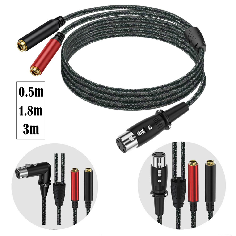 3Pin XLR Dişi Çift 6.35mm TRS  - Earphone Splitter Jack incelemesi ve fiyatı