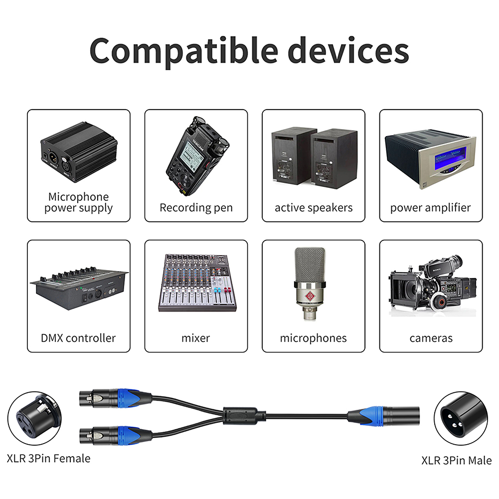 50cm 1 XLR Dişi - 2 XLR Erkek  - Audio Splitter Y incelemesi ve fiyatı