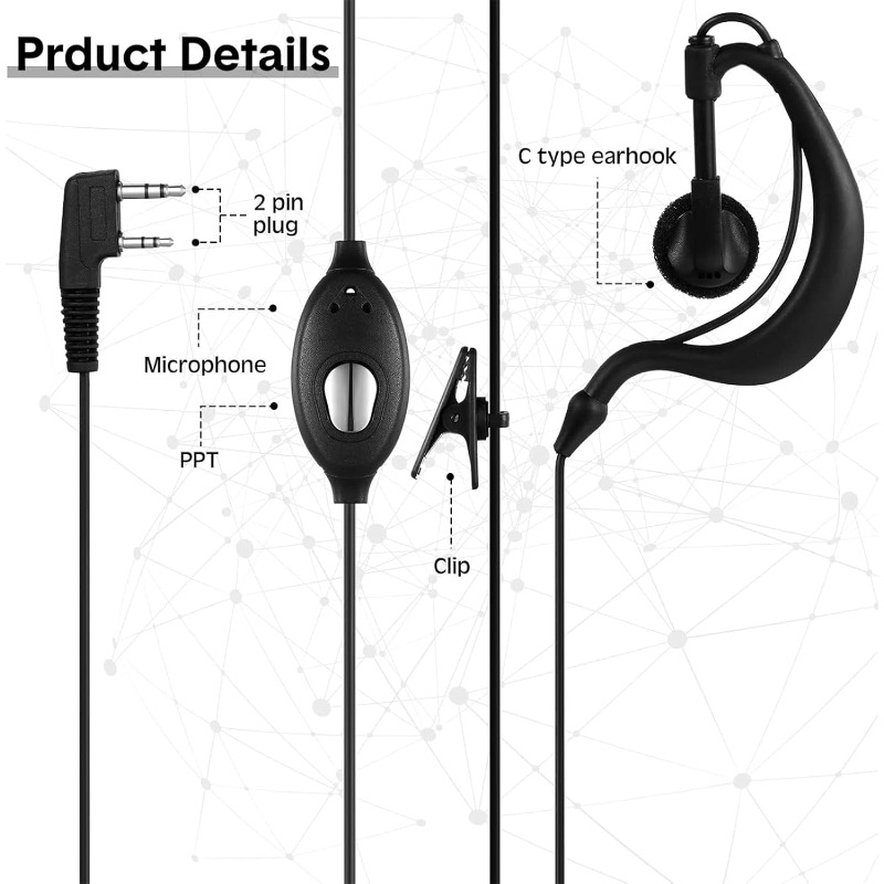10 adet Walkie Talkie mikrofon - Wired Earphone Mic incelemesi ve fiyatı