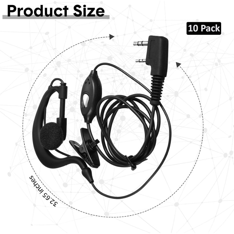10 adet Walkie Talkie mikrofon - Wired Earphone Mic incelemesi ve fiyatı