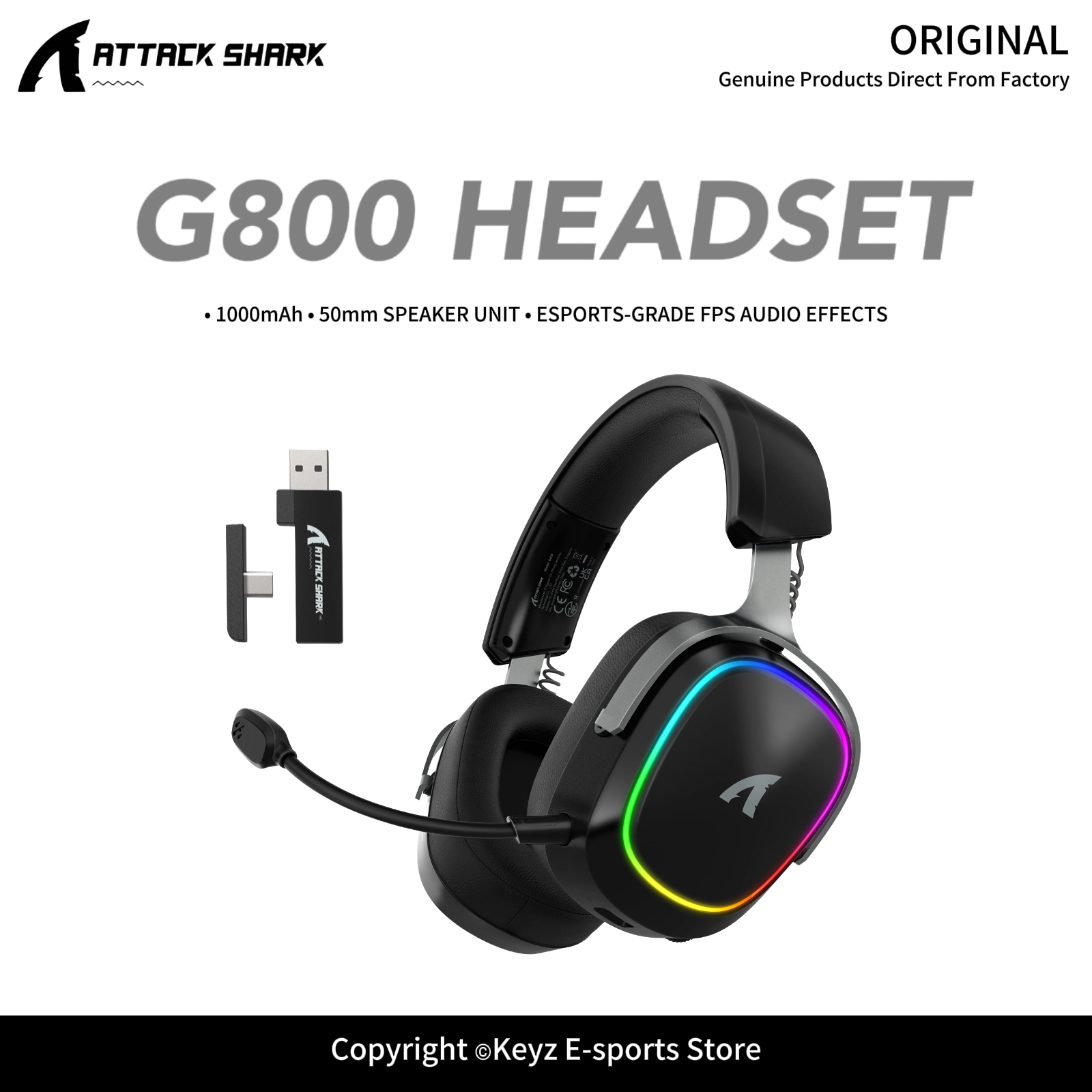 ATTACK SHARK G800 4'ü 1 Arada  - Gaming Headset Rgb incelemesi ve fiyatı