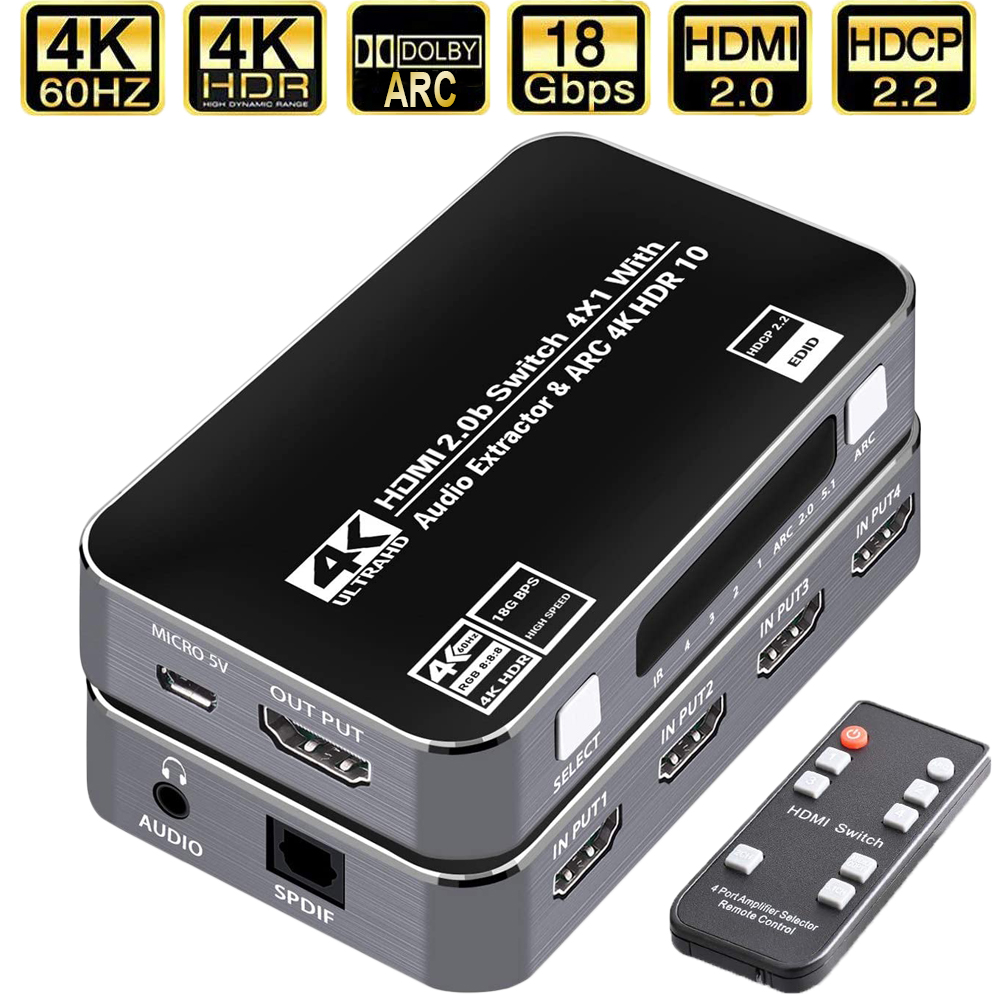 60Hz 4K HDMI Anahtarlayıcı HDR - Earphone Splitter Jack incelemesi ve fiyatı