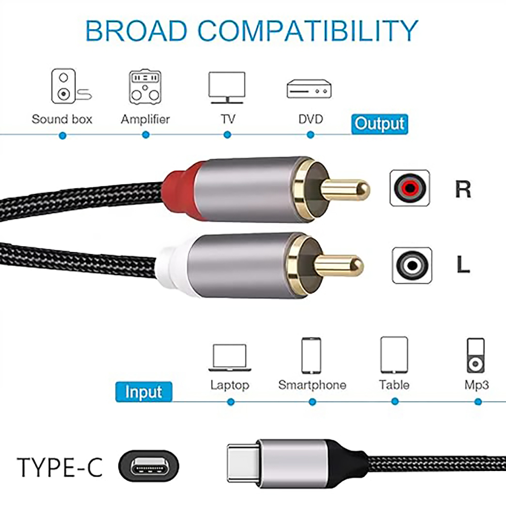 USB C - 2 RCA Ses Kablosu, Tip - Earphone Splitter Jack incelemesi ve fiyatı